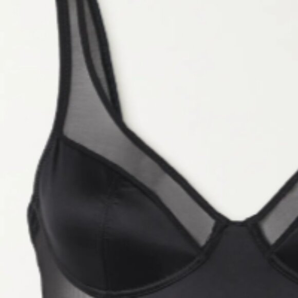 new Spanx Shaping mesh-trimmed stretch-satin thong bodysuit 252 - Picture 9 of 12